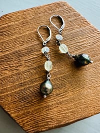 Image 9 of Tahitian pearl and opal earrings