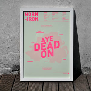 Image of Norn Iron A3 Risograph Print (Neon Pink on Apple Green)