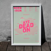 Image of Norn Iron A3 Risograph Print (Neon Pink on Apple Green)