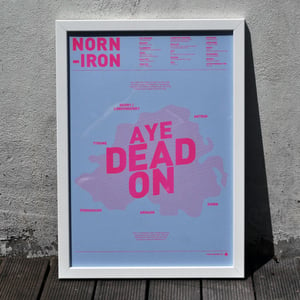 Image of Norn Iron A3 Risograph Print (Neon Pink on Baby Blue)