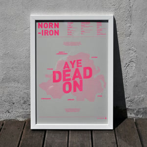 Image of Norn Iron A3 Risograph Print (Neon Pink on Grey)