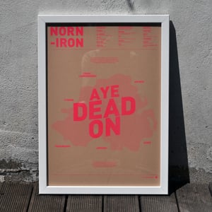 Image of Norn Iron A3 Risograph Print (Neon Pink on Brown)