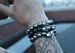 Image of Matte Black w/ Swarovski Crystal One Skull Bracelet
