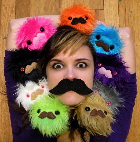 Image of Mustache Monster- Choose your color