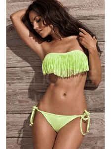 Image of Candy Green Fringe Bikini Swimwear
