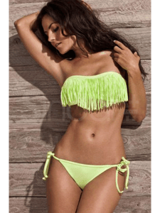 Image of Candy Green Fringe Bikini Swimwear