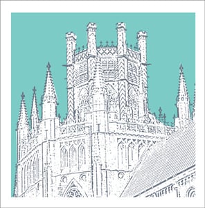 Image of Ely Cathedral Octagon Card - 4 Colours