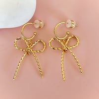 Image 1 of Big Textured Bow Half Hoops