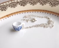 Image 1 of blue willow cup necklace