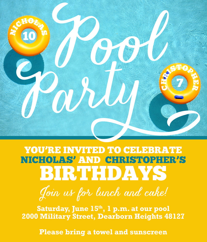 Pool Party Invitation