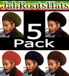 Jah Roots Stretch Hats 5 Pack (Olive, Black, Red, Navy, & Brown)