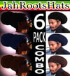 Jah Roots Hats 6 Pack Combo (Black, Navy, & Brown)