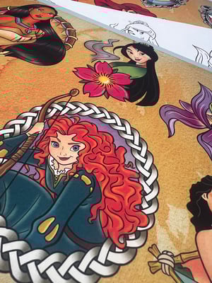 Image of Disney Princess Set A & B (4 sheets) 11x14 w/ Lines