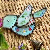 Image 3 of Greens  Folk Style Bird Suncatcher