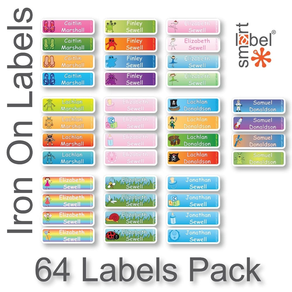 Personalised iron on clothing name labels stickers