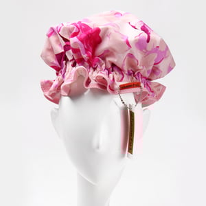 Image of Showercap white with large pink flowers - big size
