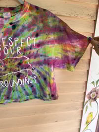 Image 3 of LARGE Disrespect Your Surroundings Tie Dye Crop Top Shirt C3