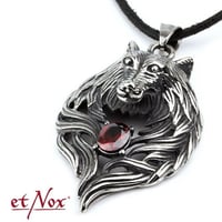 Image 2 of "Wolf Head" stainless steel with cz