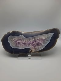 Image 1 of 6.2lb Large Agate with Amethyst Druzy Rough Edge Slab Natural Crystal 