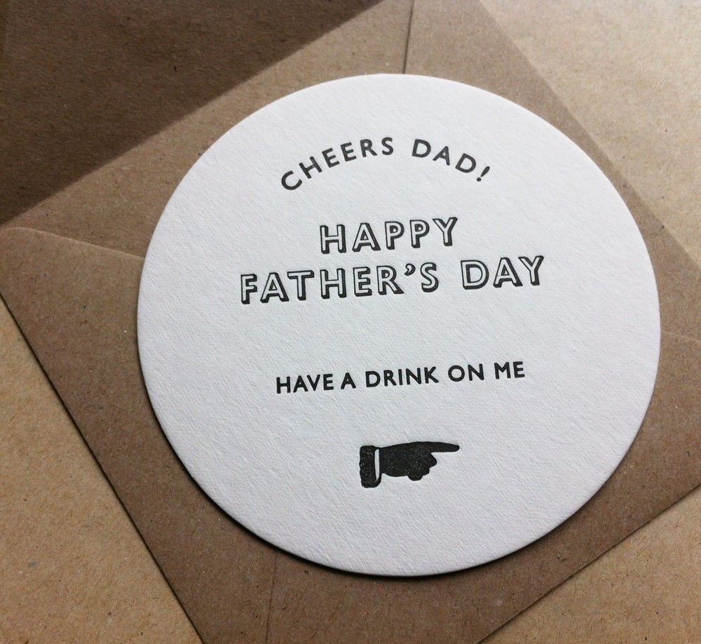 Image of Father's Day Beermat/Coaster Card