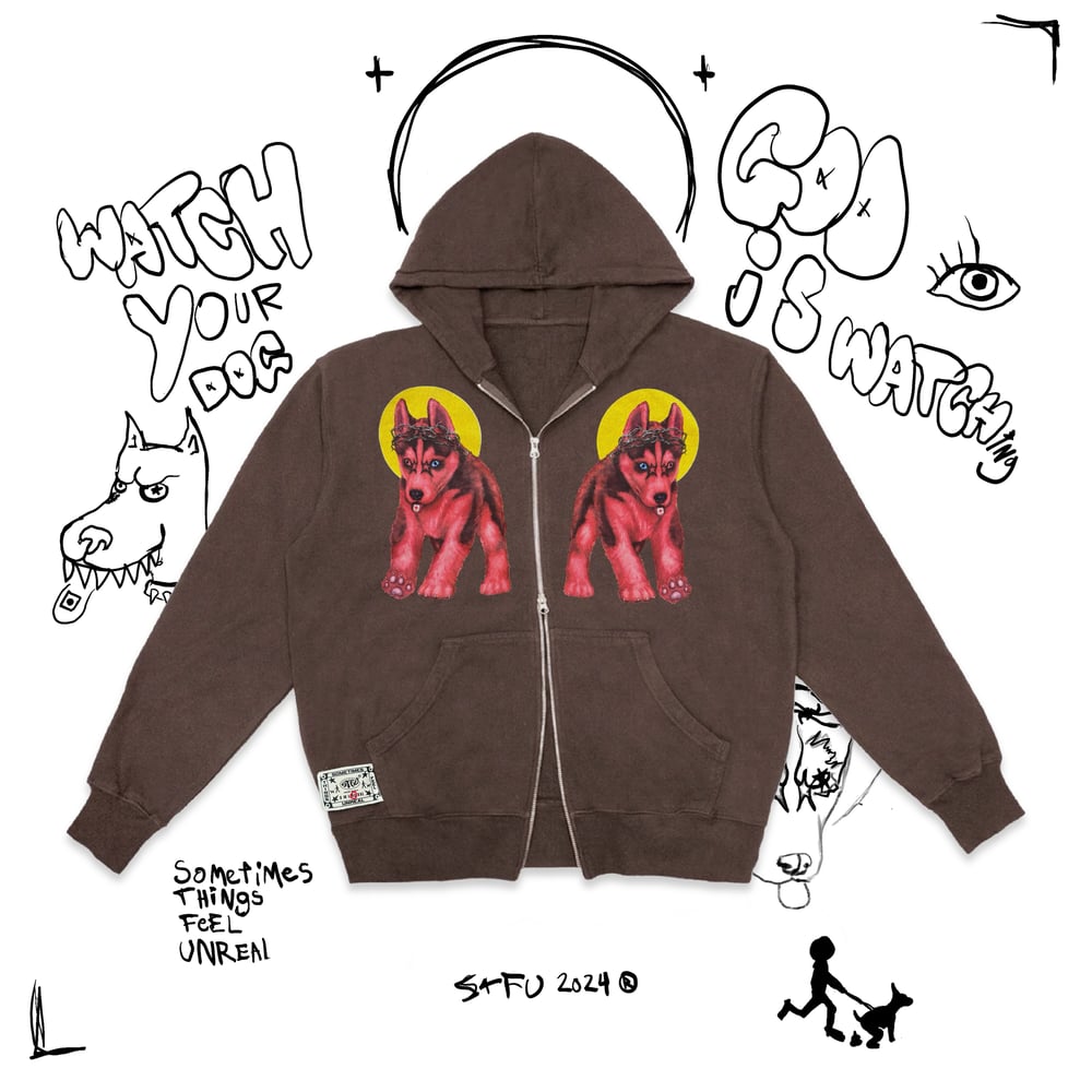 Image of Watch your doG Double zipper Hoodie