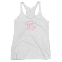 Image 1 of Women's Racerback Tank - Pink Logo