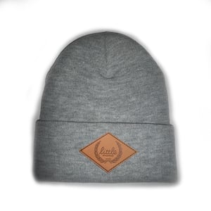 Image of Leather Logo Beanie