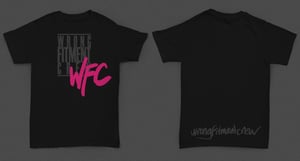 Image of *CLEARANCE* Wrong Fitment Crew T Shirts - Black/Cherry Blossom Red (pink) *CLEARANCE*