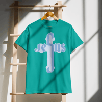 Image 9 of DryBlend® T-Shirt (Jesus) he has risen