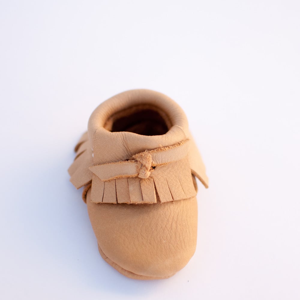 Image of Tan Leather Moccasins