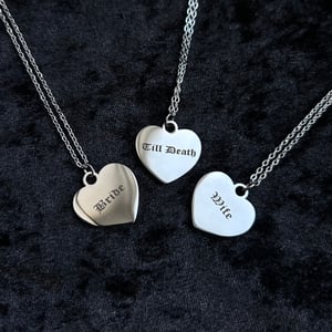 Image of Wife Bride Heart Stainless Steel Wedding Necklace 