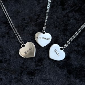 Image of Wife Bride Heart Stainless Steel Wedding Necklace