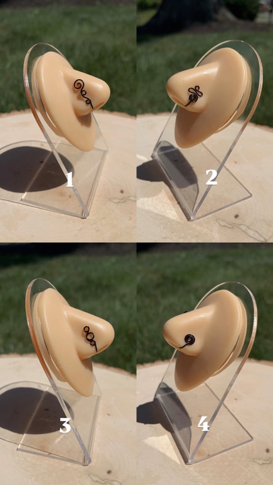 Image of Black wire nose cuffs 