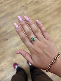 Image 5 of Emerald and Diamond Oxtagonal Ring