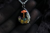 Image 5 of Dead Good mushroom, lichen, paua shell, grass and foliage necklace