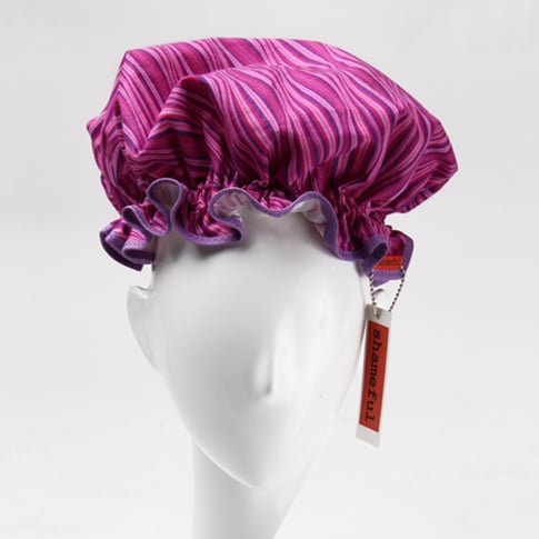 Image of Showercap pink and purple stripes - big size
