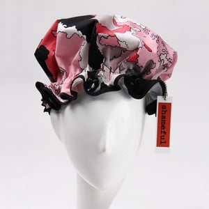 Image of Showercap white pink black and grey abstract - regular and big sizes