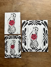 Reproduction linocut print - ghost blow mold