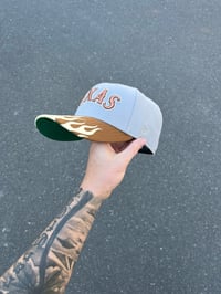 Image 5 of  GREEN BRIM TRI TONE TEXAS RANGERS CUSTOM FITTED CAP