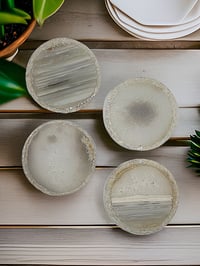 Image 2 of Set of 4 Agate & White Moonstone Crystal Resin Coasters With Holder 'The Hope'