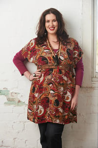 Image of Georgette Tunic Top - Spice Tones 