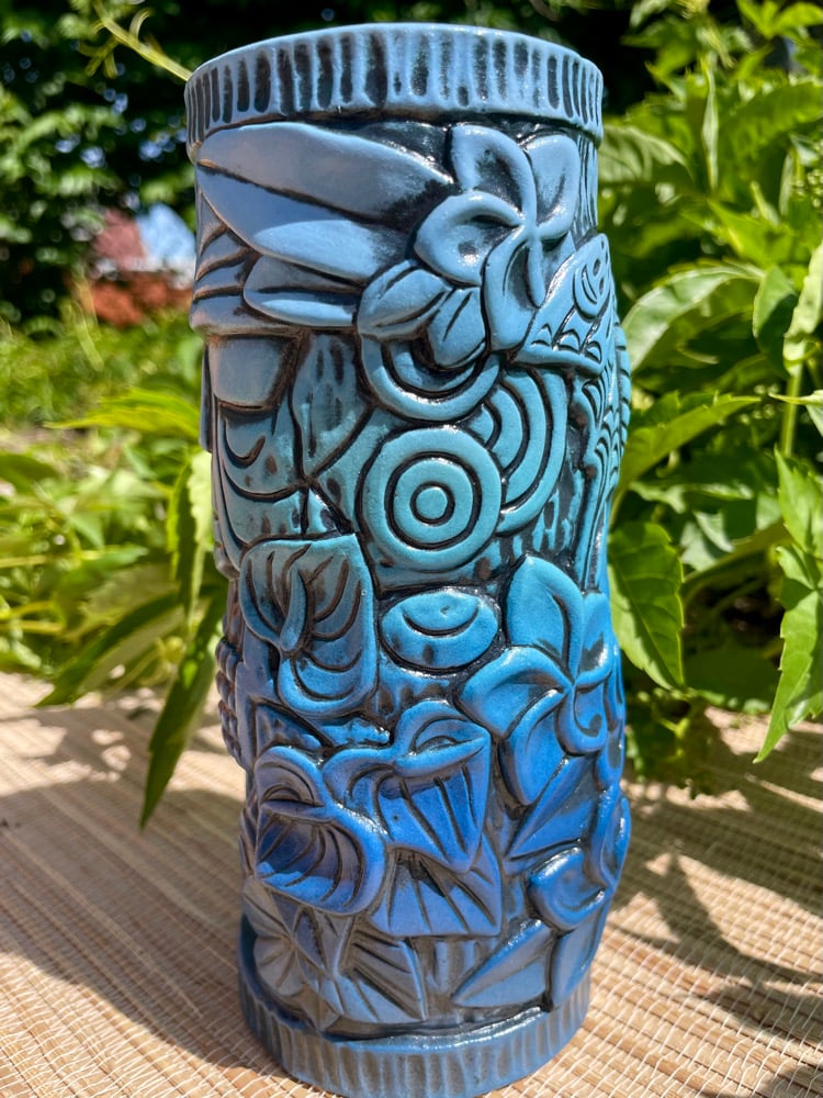 Image of Blue Floral Peanut Mug