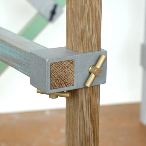Image of ALEX 90 degree thru junction - natural finish - brass thumb screws