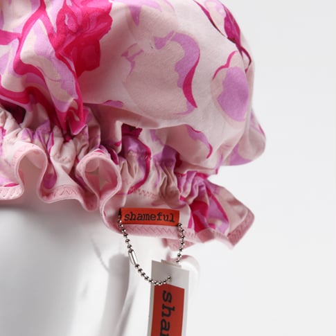 Image of Showercap white with large pink flowers - big size