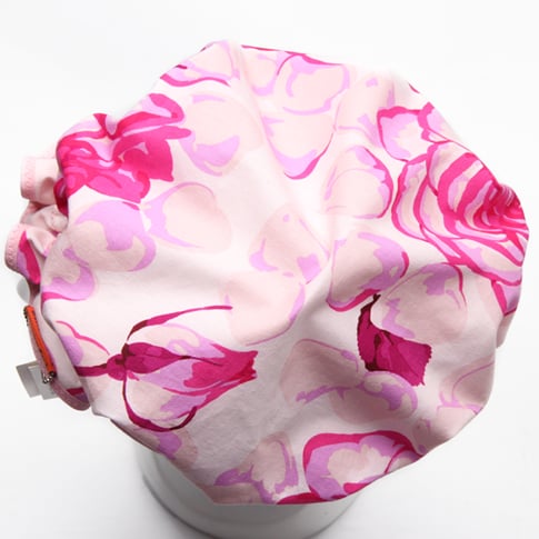 Image of Showercap white with large pink flowers - big size