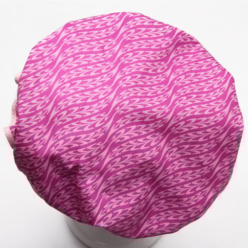 Image of Showercap pink with swirly stripes - regular and big sizes