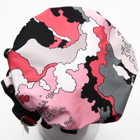 Image of Showercap white pink black and grey abstract - regular and big sizes