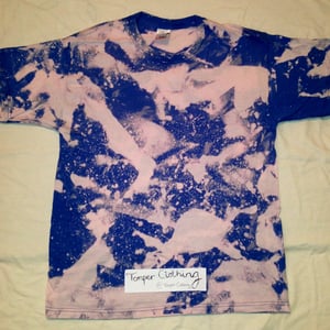 Image of Blue Crease Fold Acid Wash T-Shirt