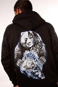 Image of Bear-Spear / Zip-Up Hoodie - Black