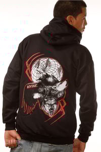 Image 2 of Wolf/Raven / Hoodie - Black